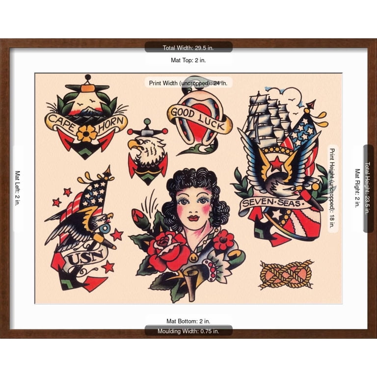 Art.com Seven Seas Authentic Tattoo Flash by Norman Collins, aka