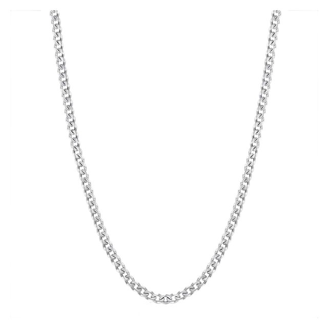 La moda de las mujeres de 18 pulgadas de acero inoxidable collar de plata cadena de cuello sin colgante de plata collar de cadena para las mujeres