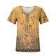 thumbnail image 5 of Fiudx Tops para Mujer Camiseta Holgada Estampada con Cuello En V y Manga Corta para Mujer, 5 of 5