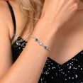 thumbnail image 4 of Gem Stone King 925 Silver and 10K Yellow Gold Moissanite and Persian Blue Moissanite and Lab Grown Diamond Bracelet for Women (2.98 Cttw, Heart 6.5/7/7.5 inch, Made in Italy), 4 of 5