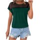 thumbnail image 2 of mfyjkho Tops De Gimnasio Para Mujer, Camisa Informal De Manga Corta Con Cuello Redondo Y Ribete De Encaje Para Mujer Tops De Tallas Grandes L, 2 of 8
