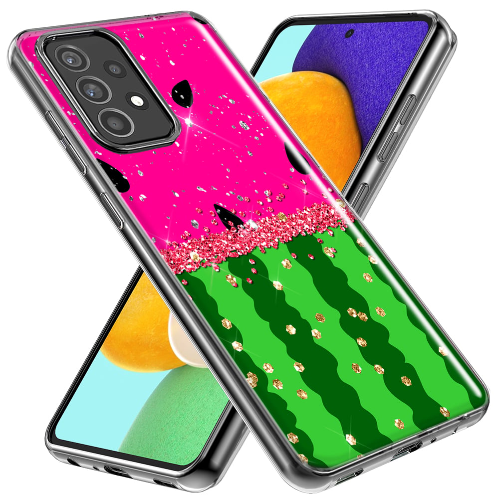 thumbnail image 2 of MUNDAZE Samsung Galaxy A02 Shockproof Clear Hybrid Protective Phone Case Summer Watermelon Sugar Vacation Tropical Fruit Pink Green Cover, 2 of 5