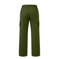 thumbnail image 5 of Women's Cargo Pants, Wide Leg Pants with Elastic Waist, Drawstring & Pockets, Outdoor Hiking Athletic Gym Wear | VerBelle,Army Green L, 5 of 6