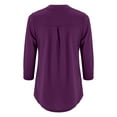 thumbnail image 5 of Purple Plus Size Woman Shirts, Polyester Plus Size Womens T Shirts, Long Sleeve Plus Size Women'S Tops, Fitted Graphic Tees for Women, Solid Weekend Solid Color Plus Size Shirt for Women, 5 of 9