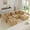 Camel, variant on U-Shaped Modular Sectional Sofa, Corduroy Fabric 3-Seater Couch with Deep Seat & 2 Movable Ottomans, Tufted Design, No Assembly, Anti-Slip Base, Free Combination Living Room Furniture