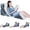 Navy, variant on 4PCS Adjustable Bed Wedge Pillow Set, Foam Support Pillows for Sleeping, Back, Body and Leg Comfort, Triangle Pillows for Reading, Relaxing and Elevated Sleep Support