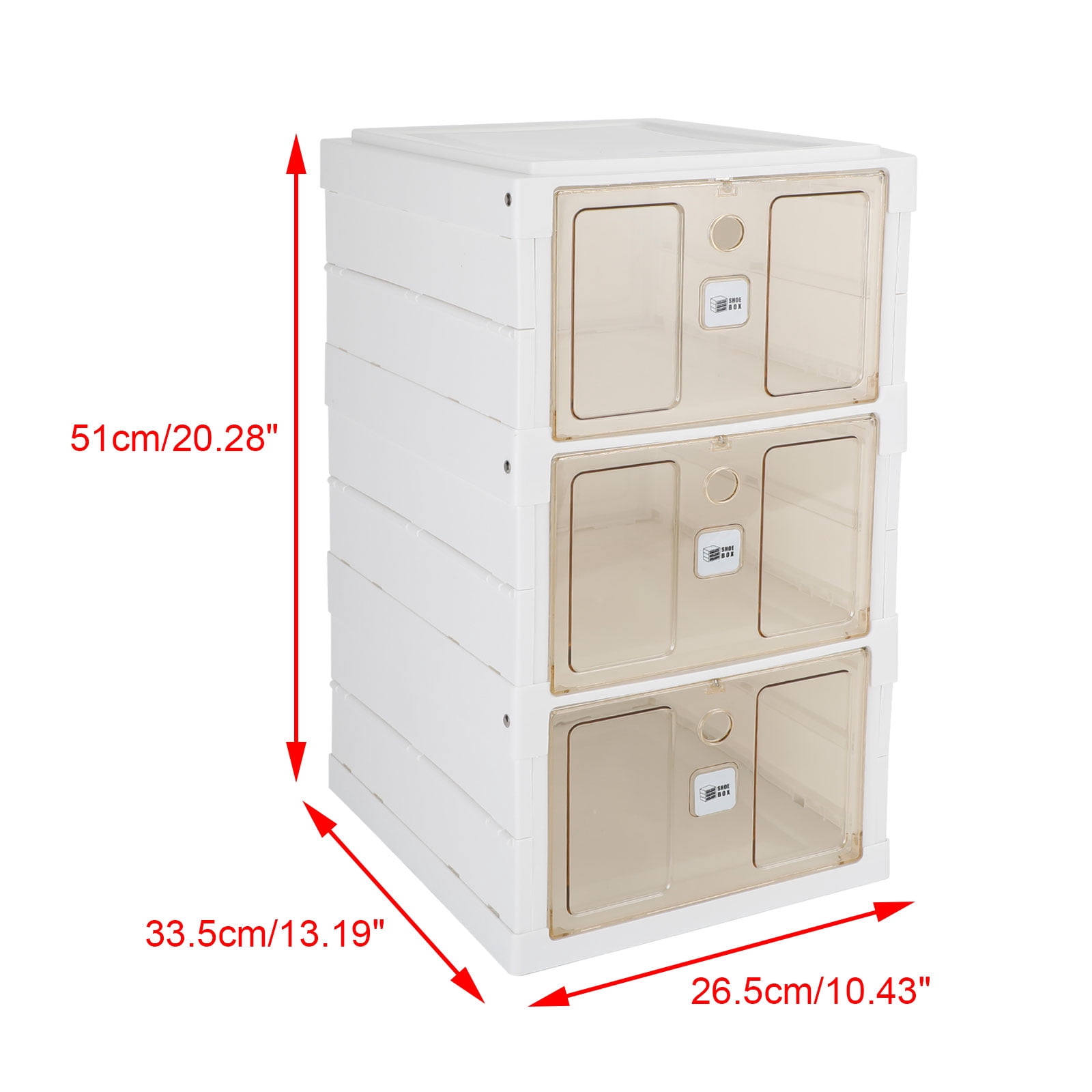 Shoes Box Installation-free Organizer Containers Drawer with Lids, Sneaker Storage Cabinet, Space
