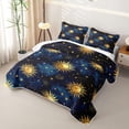 thumbnail image 3 of Homewish Boho Sun Stars Twin Quilt Set, Psychedelic Universe Twin Coverlet Set, 2pcs 1 Bedspread and 1 Pillowcase, 3 of 7