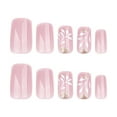 thumbnail image 3 of Aellinatey 24pcs Square False Nail Elegant White Flowers Press on Nail Manicure Nail Art, 3 of 8