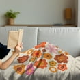 thumbnail image 3 of 1970s Soft Flannel Fleece Blanket, Vintage Style Blossoming Flowers on Beige Background Hand Drawn Graphic, Cozy Plush for Indoor and Outdoor Use, 60" x 80", Beige Orange Pale Pink, by Ambesonne, 3 of 5