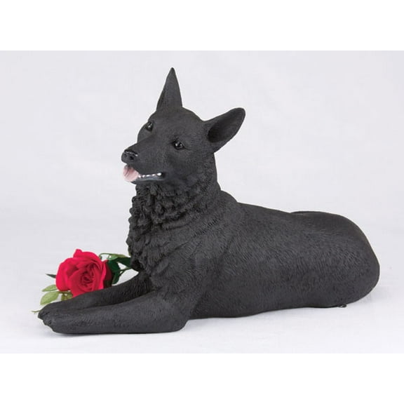 German Shepherd Black Cremation Pet Urn for a Dog Memorial in remembrance of your beloved family pet