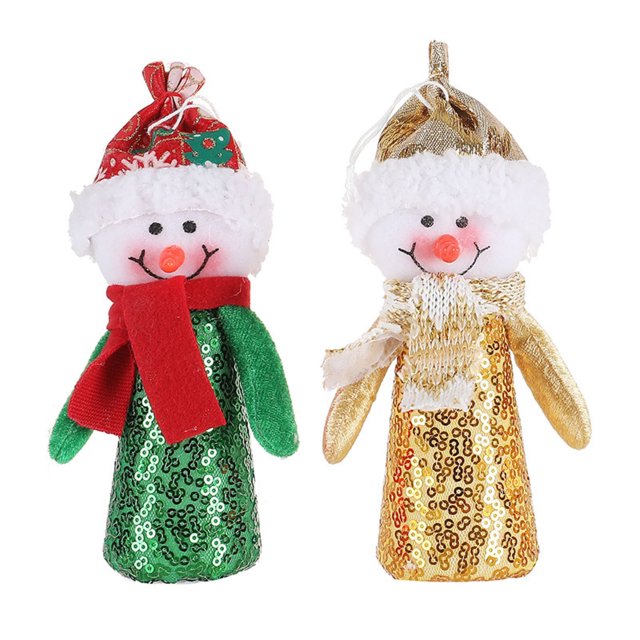 XWSHYW Decoraciones para El Hogar Luces de Árbol de Navidad Decoración de Muñecas Escena Ventana Navideña Mini Muñecas Navideñas Lindas Decoraciones Colgantes con Luces
