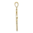 thumbnail image 2 of FB Jewels 10K White and Yellow Two Tone Gold Diamond-cut Reversible Cross Two-Color Pendant, 2 of 4