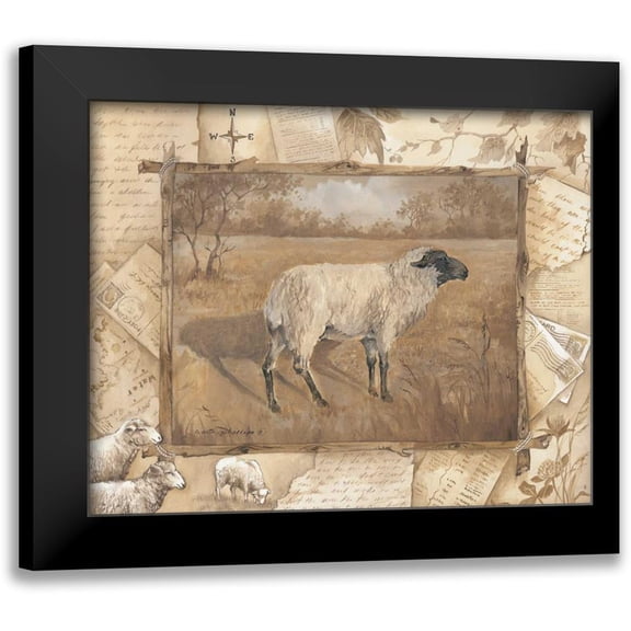 Phillips, Anita 14x12 Black Modern Framed Museum Art Print Titled - Sheep