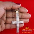 thumbnail image 2 of King of Bling's Real 0.33ct Diamond Sterling Silver CROSS White Charm Fashion Necklace Pendant, 2 of 11