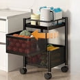 thumbnail image 2 of Sentmoon Savings Bathroom Storage Rack with Hooks Rotating Kitchen Storage Trolley, Multi-Layer Floor Rack for Snacks, Fruits, and Vegetables in Living Room or Pantry Festive Season Discount Offers, 2 of 7