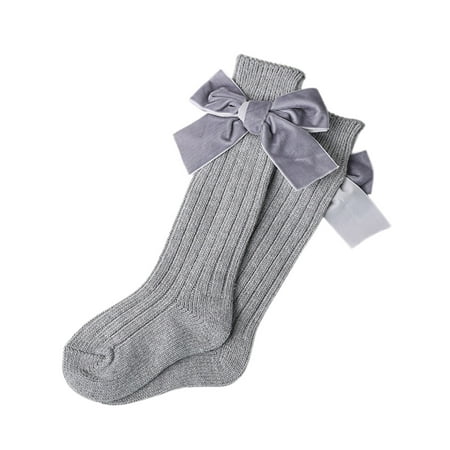 

Calsunbaby Toddler Girls Bowknot Cotton Knitted Warm Knee High Stockings 0-7 Years