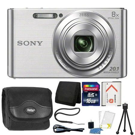 Sony Cybershot W830 20.1MP Compact Digital Camera Silver with Complete Accessory (Sony W830 Best Price)