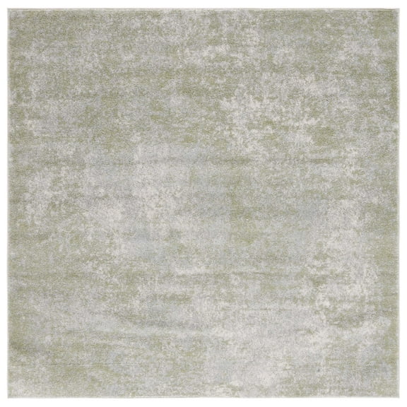 SAFAVIEH Tulum Fari Distressed Area Rug, Ivory/Sage, 6'7" x 6'7" Square