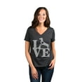 thumbnail image 2 of LOVE Dachshund Dog Women's Fashion Relaxed V-Neck T-Shirt Tee Charcoal Grey Small, 2 of 5