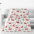 thumbnail image 4 of Cauagu Vintage Christmas Reindeer Pattern Flannel Bed Blankets,Fleece Blanket Comfortable Air Conditioning Blanket for Sofa Bed Travel Couch & Living Room -80"x60", 4 of 8