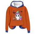 thumbnail image 2 of Wowcloth Women's Halloween Print Hooded Sweatshirt - Oversized Long-Sleeve Pullover, Casual Fall Fashion with Spooky Season Essential Design, 2 of 3