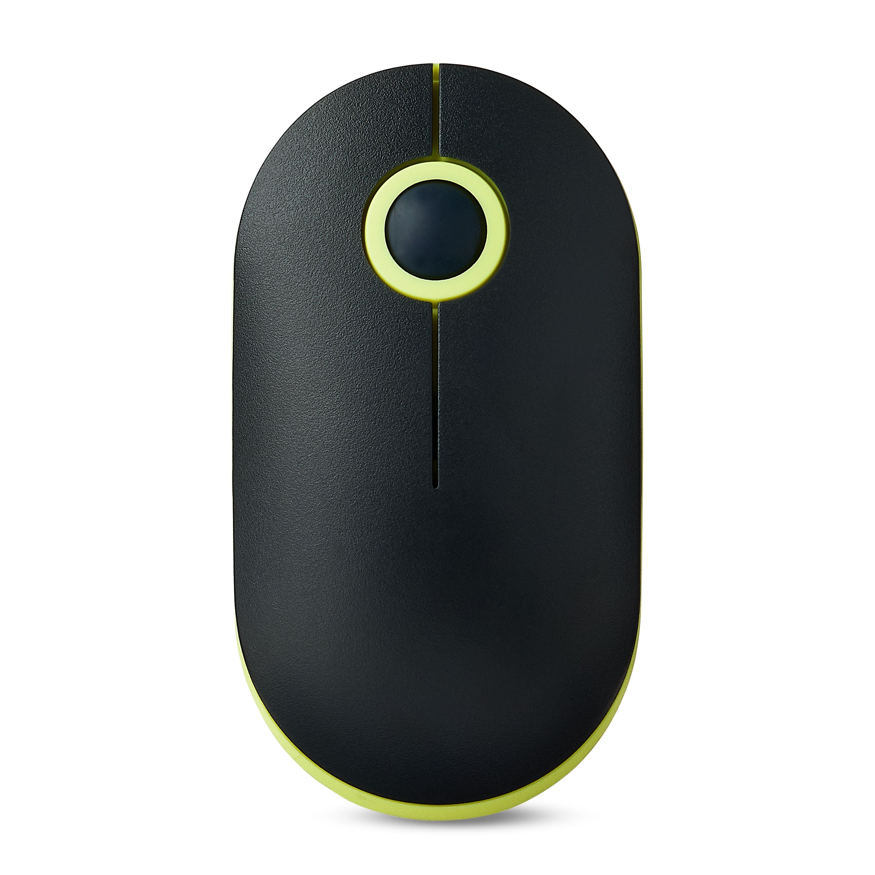 onn Set de teclado inalámbrico de tamaño completo y mouse de 3 botones, gris y amarillo 6