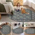 thumbnail image 5 of Blue Boho Round Area Rug 3Ft Washable Small Circle Rugs for Kitchen Entryway, Vintage Ethnic Tribe Abstract Art Floral Non-Slip Carpet Floor Mats Indoor Outdoor Carpet Runner Aesthetic Home Decor, 5 of 8