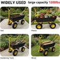 thumbnail image 6 of Garden Dump Cart, 1200 LBS Heavy Duty Utility Wagon for Soil, with Quick Release & 10" Flat-Free All-Terrain Wheels, 6 of 7
