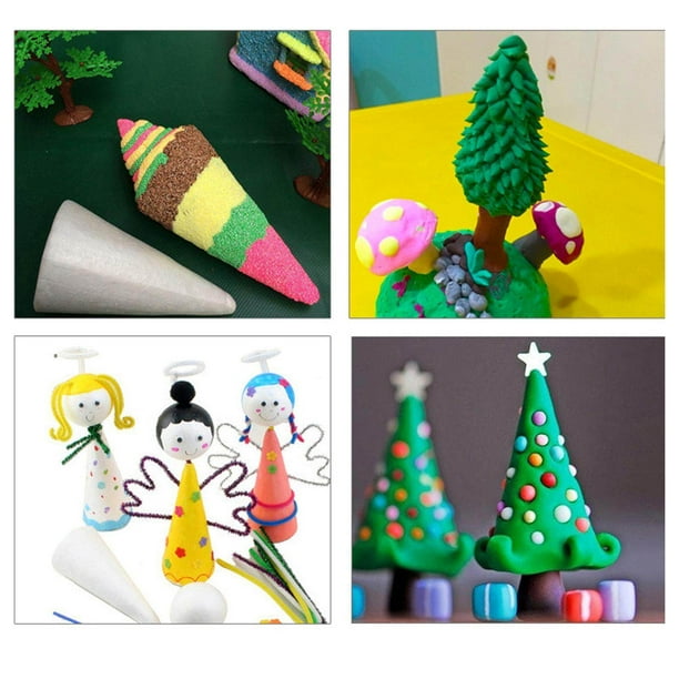 15-Pack Polystyrene Foam Cones - 3 Sizes For DIY Crafts, Gnomes & Holiday Decorations