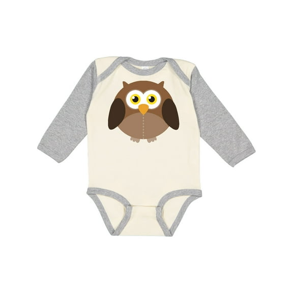 Inktastic Owl Fat Brown Boys or Girls Long Sleeve Baby Bodysuit