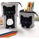 thumbnail image 5 of Transformer Stand Store Portalápices Canvas + PU Cartoon Cute Cat Telescopic Pencil Pouch Bag Papelería Pen Case Box con cierre de cremallera Ormromra LRWJ409-2, 5 of 6