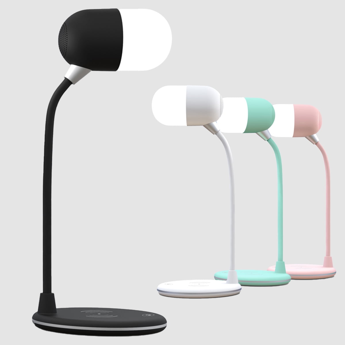 Zunammy 3 In 1 LED Desk Lamp Wireless Charging With Bluetooth HD Music Speaker - Mint