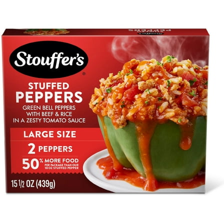 Stouffer’s Stuffed Peppers, Large Size, Frozen Stuffed Peppers, Easy Single Frozen Meals 15.5 oz