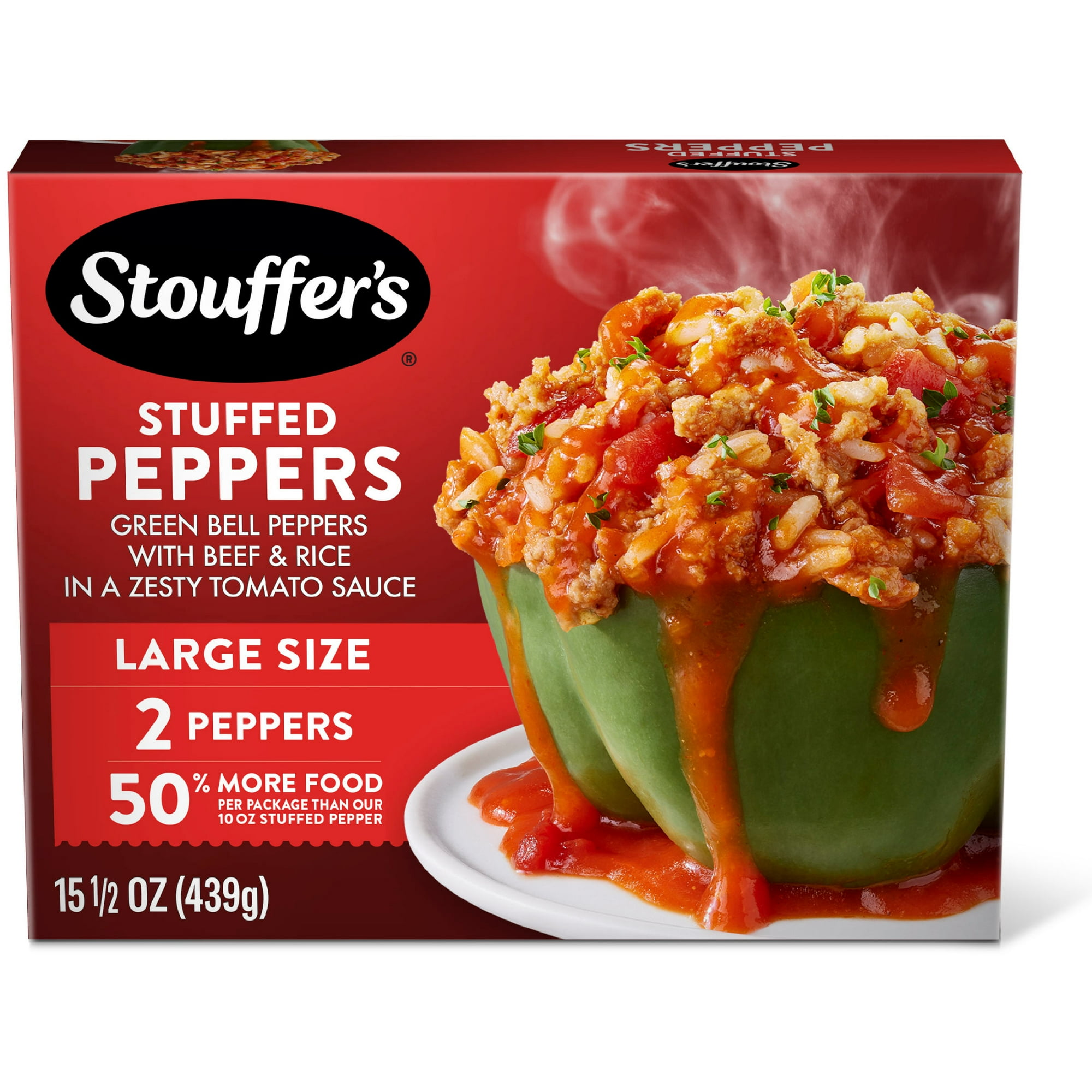 Stouffer’s Stuffed Peppers, Large Size, Frozen Stuffed Peppers, Easy Single Frozen Meals 15.5 oz