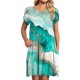 thumbnail image 1 of Puntoco Vestido Suelto Informal Con Cuello Redondo Y Mangas De Pétalos Con Estampado Floral Y Bolsillos, Vestido De Cuello Redondo Y Manga Corta, Verde Xl,Regalos Para Mujer Joven, 1 of 4