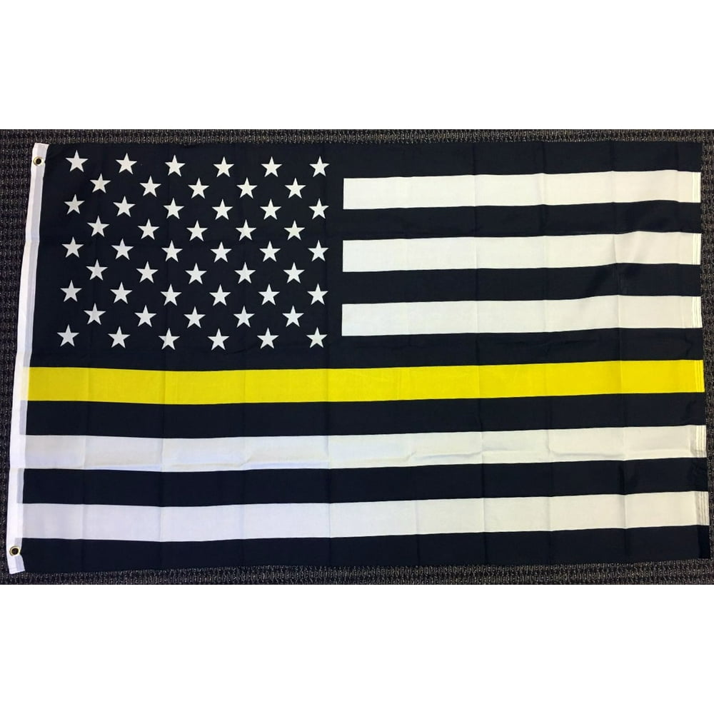 3x5 Thin Yellow Line American USA Flag Security Loss Prevention Truck