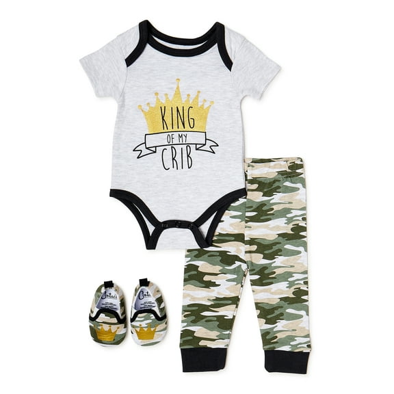 Contact Baby Boy 3pc Outfit & Shoes Set (NB-9M)