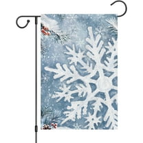 Snowflake Winter Garden Flag 12.5x18 Double Sided Vertical, Burlap Winter Snow Seasonal Welcome Yard Outdoor Flag