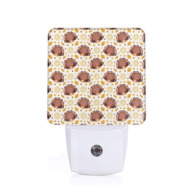 Balery Fall Turkey Luz Nocturna LED con Sensor Automático, Enchufe con Sensor Crepuscular, Luz Suave de 0.5W para Dormitorio, Pasillo, Baño-EU