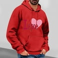 thumbnail image 2 of YOIAVAIOY Men Love Heart Sweatshirt Funny Valentine Graphic Hoodies Casual Crew Neck Pullover Long Sleeve Y2k Fashion Tops Red XXL, 2 of 5
