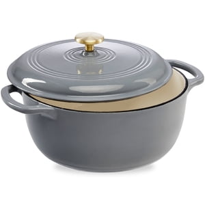 Best Choice Products 6 Qt Enamel Cast Iron Dutch Oven, Graphite Gray
