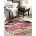 thumbnail image 5 of Unique Loom Estrella Collection Area Rug - Laurnell (8' Round Pink/Orange), 5 of 7