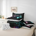 thumbnail image 6 of Manfei Game 7-Piece Twin Bedding Sets,Kids Gamepad Controller Bedding Comforter Set,Red Teal Ombre Geometric Hockeycomb Sheet Sets For Boy,Microfiber Room Decor Reversible, 6 of 8