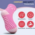 thumbnail image 4 of Baby Non Slip Grip Crew Socks with Anti Skid Soles for Infants Toddlers Kids Boys Girls 1-7 Years Baby Kids 5-10 Pairs Non Skid Ankle, 4 of 8