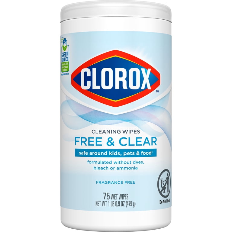 Clorox Free & Clear Cleaning Wipes, Fragrance Free, 150 Count photo 3