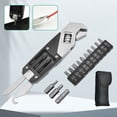 thumbnail image 1 of Stainless Steel Multi-Functional Adjustable Wrench Set with Foldable Hexagon Keys, Screwdriver Bits & Oxford Storage Bag – Portable Tool Kit for Automotive, Plumbing & Household Repairs,, 1 of 5