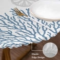thumbnail image 4 of Jellyfish Starfish Round Fitted Table Cover Blue Coral Conch Summer Coastal Ocean Waterproof Table Cloth with Elastic Edge Wipeable Tablecloth for Picnic Camping Party Fits 55"-60" Diameter, 4 of 8
