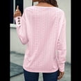 thumbnail image 4 of Blusas Elegantes e Informales para Mujer, con Cuello en V, Larga, Botones, Encaje Calado y Bordado. Rosa S, 4 of 8