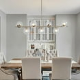 thumbnail image 3 of KCO Lighting Modern 7-Light Brushed Nickel Chandelier, Nordic Clear Glass Globe Pendant Light, Kitchen Island Hanging Lights, 3 of 7